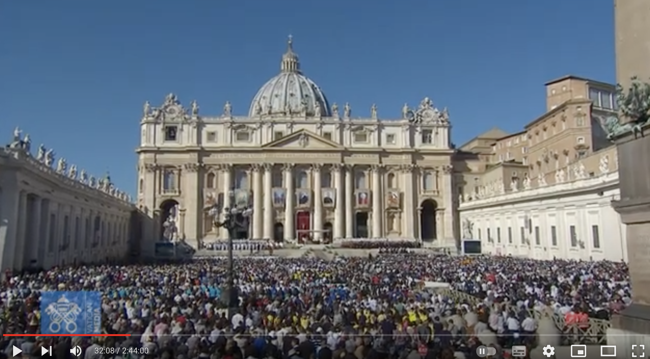 Vídeo da canonização do Santo, versão completa de 16 de outubro de 2016